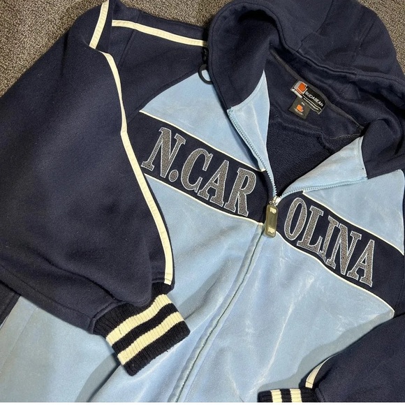 Navy and Light Blue Men's Bomber Jacket - Picture 2 of 7